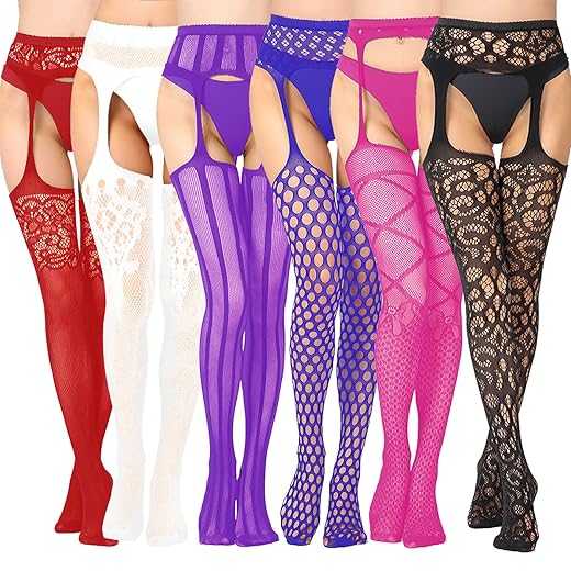 DRESHOW Women Fishnet Tights Fishnet Stockings Hight Waist Tights Thigh High Pantyhose Plus Size